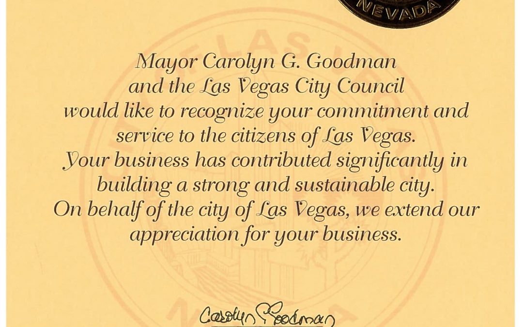 LT Vegas Certificate